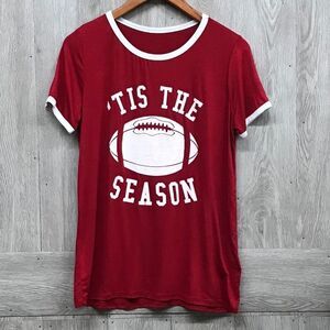 ‘Tis The Season Crimson White Banded T-Shirt BB306
